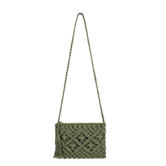 Crochet Shoulder Bag Handmade Woven Beach Crossbody Handbag Satchel :] - Picture 1 of 6